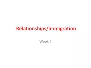Relationships/Immigration