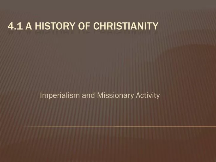 imperialism and missionary activity