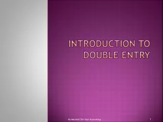 Introduction to Double Entry