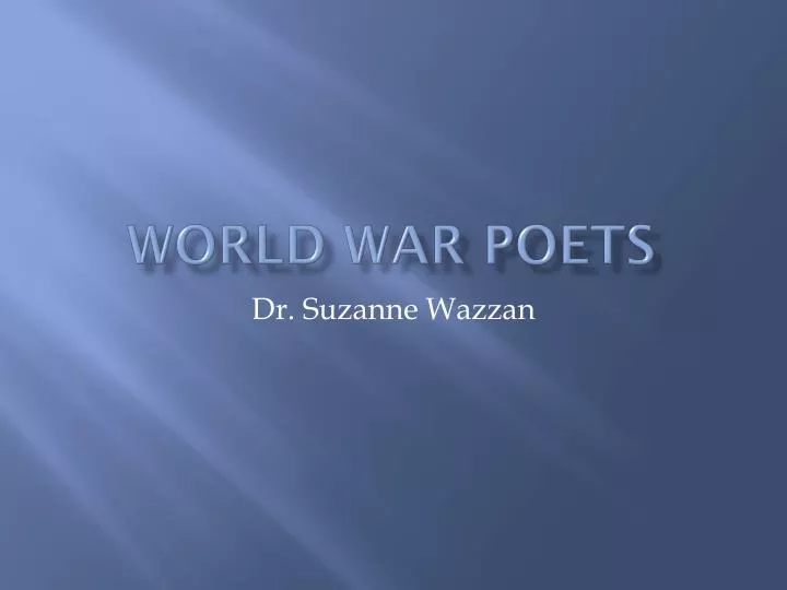 world war poets