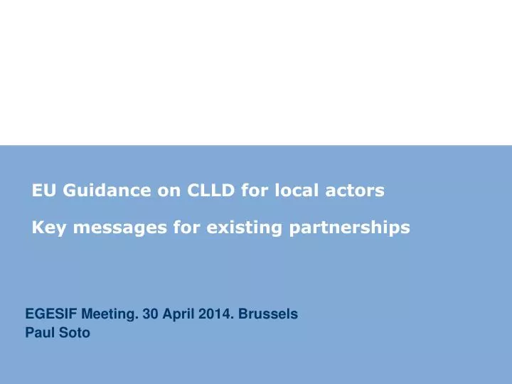 eu guidance on clld for local actors key messages for existing partnerships