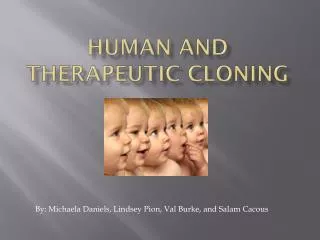 Human and Therapeutic Cloning