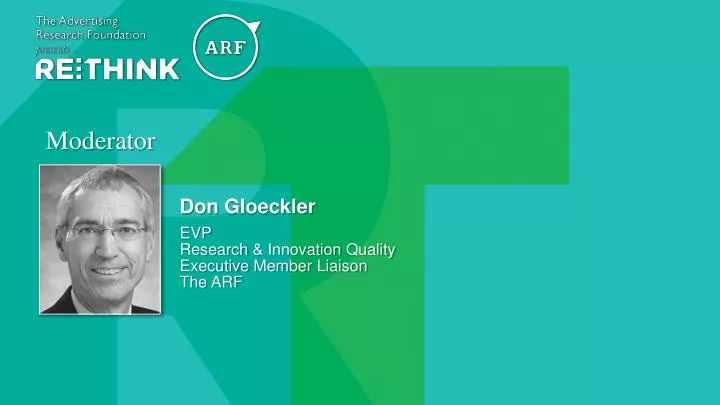 don gloeckler evp research innovation quality executive member liaison the arf