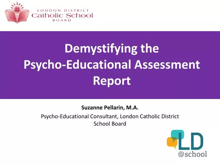 demystifying the psycho educational assessment report