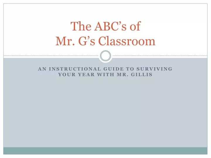 the abc s of mr g s classroom