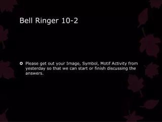 Bell Ringer 10-2