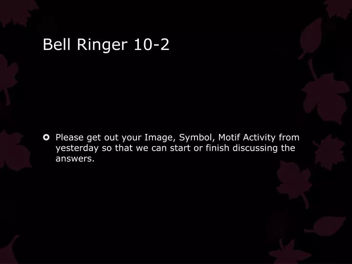 bell ringer 10 2