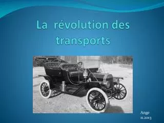 la r volution des transports