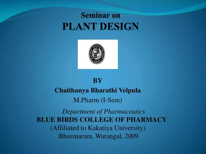seminar on plant design