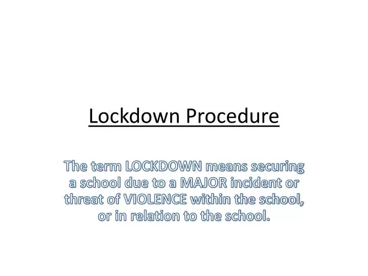 lockdown procedure