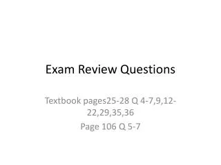 Exam Review Questions