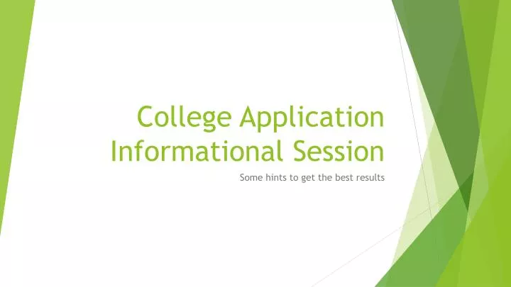 college application informational session