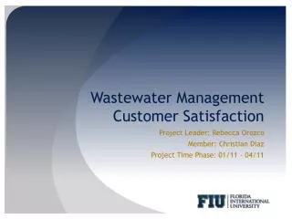 Wastewater Management Customer Satisfaction