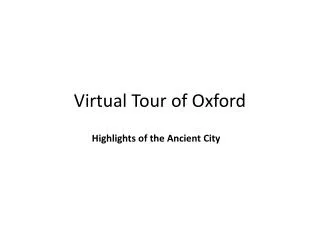 Virtual Tour of Oxford