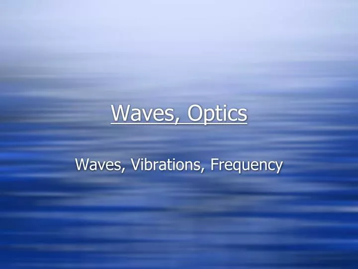 waves optics