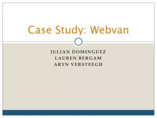 Case Study: Webvan