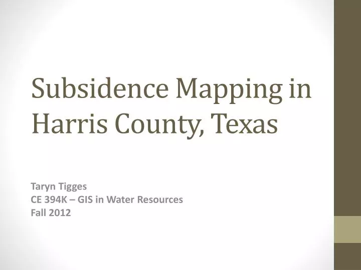 subsidence mapping in harris county texas