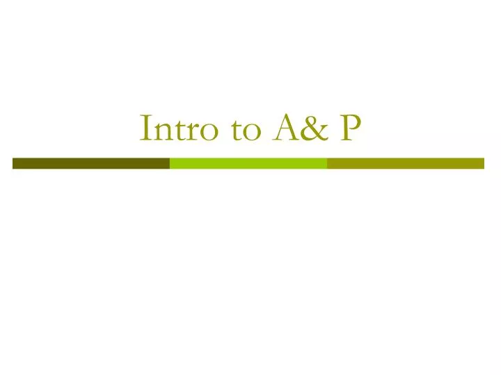 intro to a p