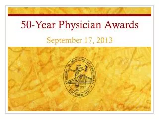 50-Year Physician Awards