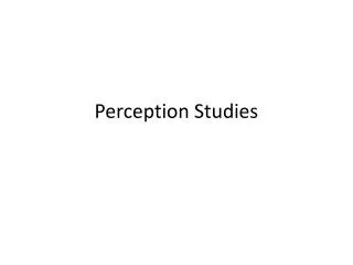 Perception Studies