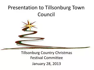 Presentation to Tillsonburg Town Council