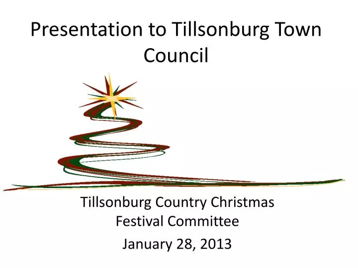 presentation to tillsonburg town council