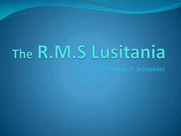 the r m s lusitania