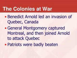 The Colonies at War