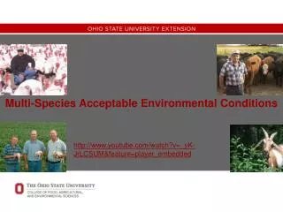 Multi-Species Acceptable Environmental Conditions