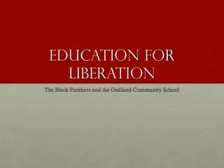 Education for Liberation