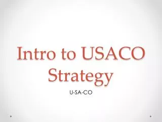 Intro to USACO Strategy