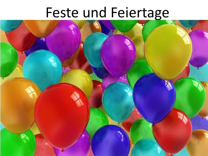 feste und feiertage