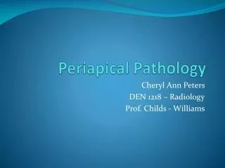 Periapical Pathology