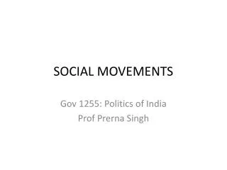 SOCIAL MOVEMENTS
