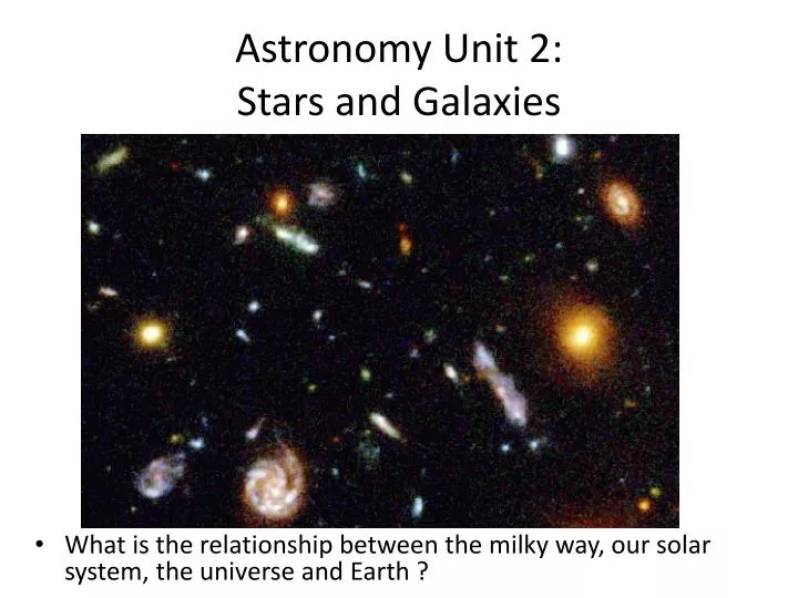 astronomy unit 2 stars and galaxies