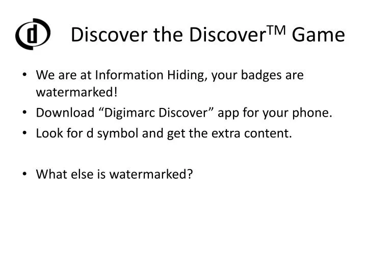 discover the discover tm game