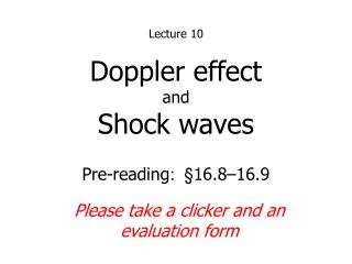 Doppler effect and Shock waves