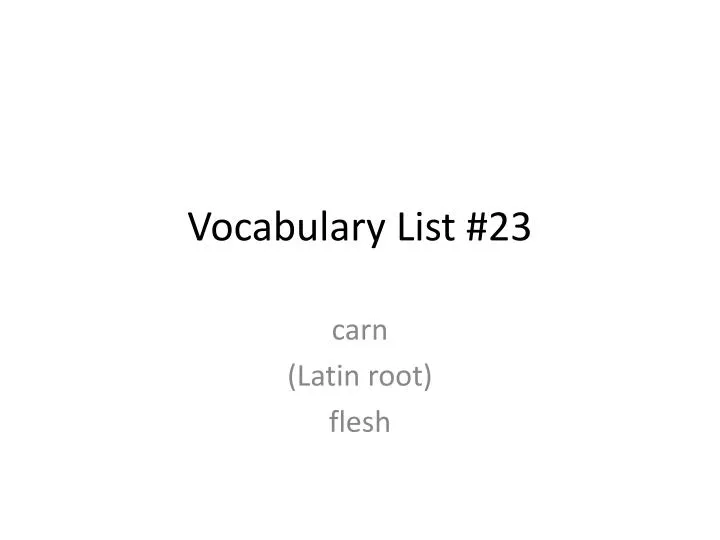 vocabulary list 23
