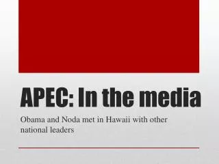 APEC: In the media