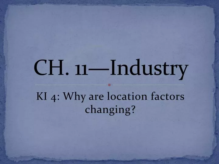 ch 11 industry