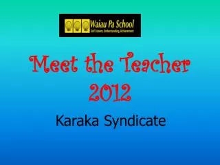 Meet the Teacher 2012