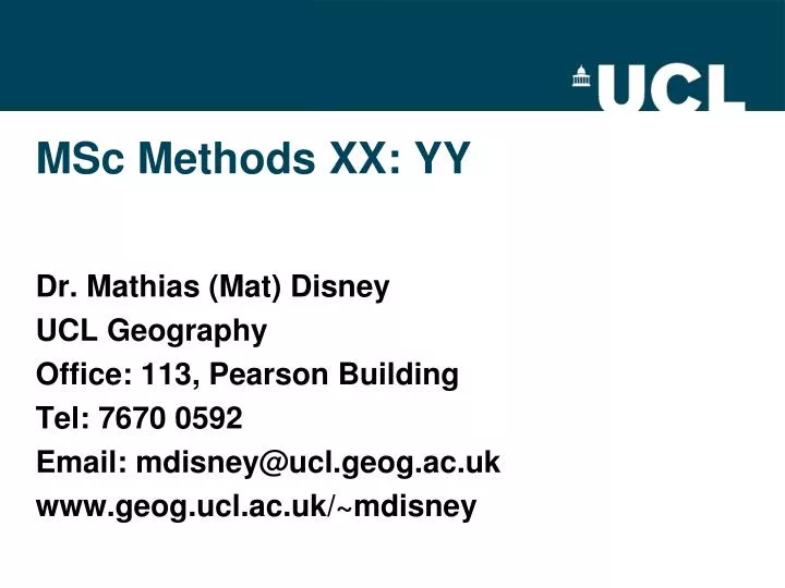 msc methods xx yy