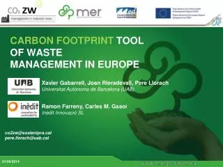 CARBON FOOTPRINT TOOL OF WASTE MANAGEMENT IN EUROPE