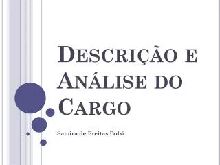 descri o e an lise do cargo