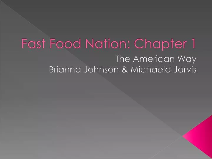 fast food nation summary chapter 1