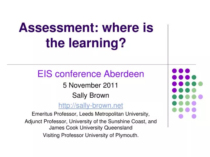 assessment where is the learning