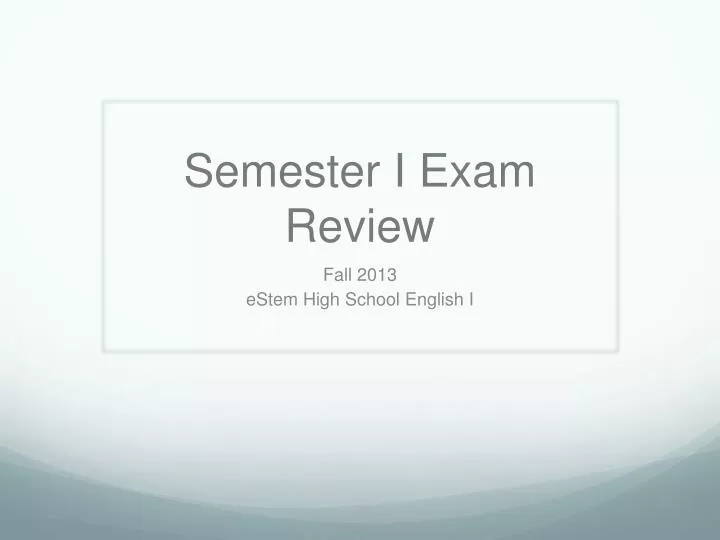 semester i exam review
