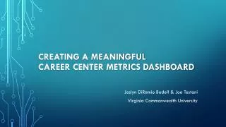 Creating a Meaningful Career Center Metrics Dashboard