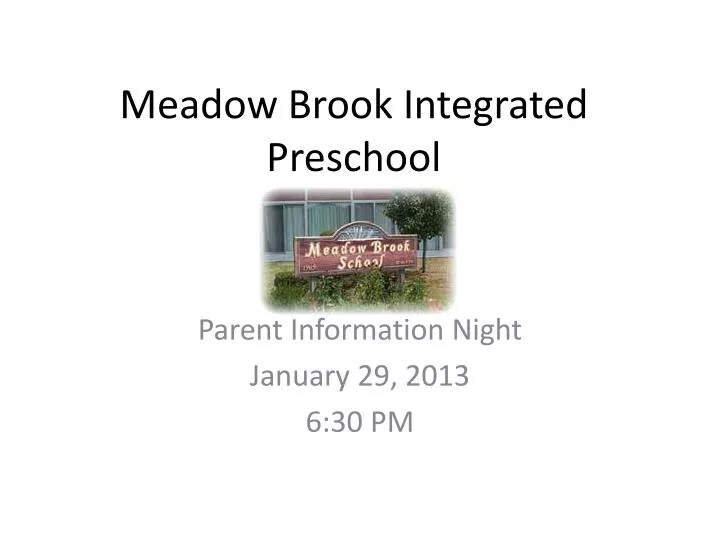 meadow brook integrated preschool