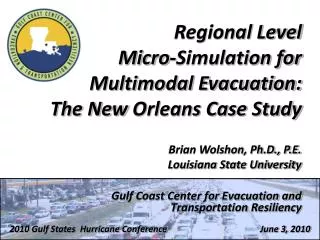 Gulf Coast Center for Evacuation and Transportation Resiliency